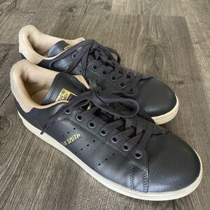 Adidas Navy and Cream Men's Stan Smith Leather Sneakers